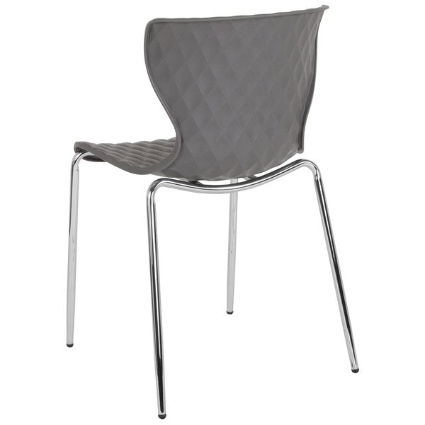 Lowell Contemporary Design Gray Plastic Stack Chair, PK4