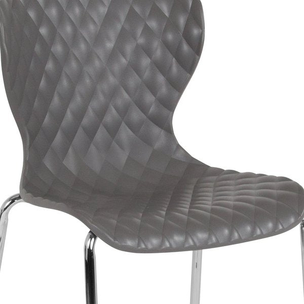 Lowell Contemporary Design Gray Plastic Stack Chair, PK4