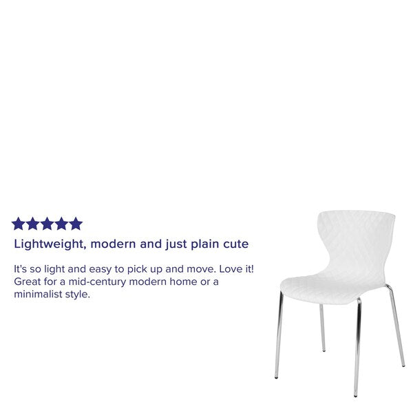 Lowell Contemporary Design White Plastic Stack Chair, PK4