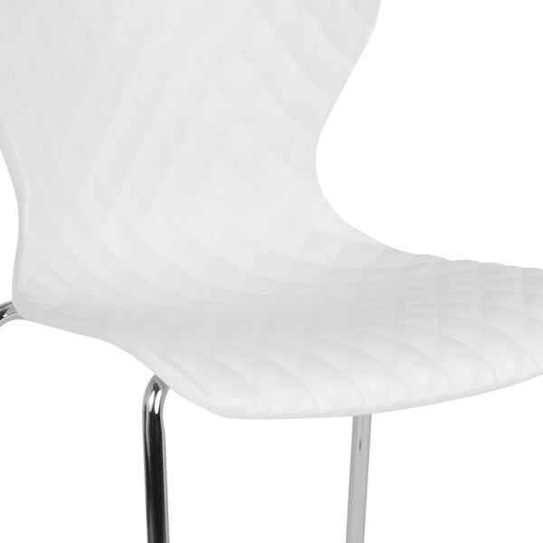 Lowell Contemporary Design White Plastic Stack Chair, PK4