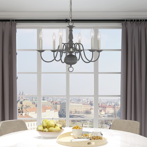 Williamsburgh 6 Light Scandinavian Gray