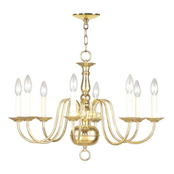 Williamsburgh 8 Light Polished Brass Cha