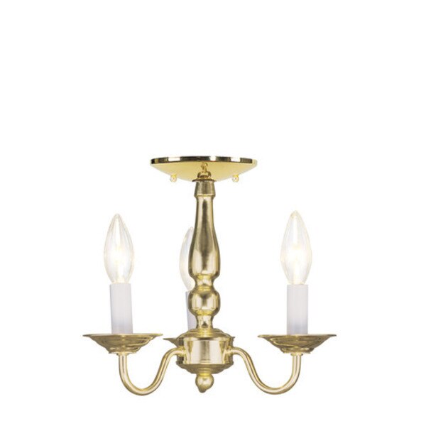 Williamsburgh 3 Light Polished Brass Convertible