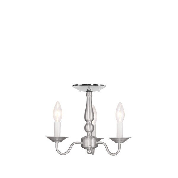 Williamsburgh 3 Light Brushed Nickel Convertible