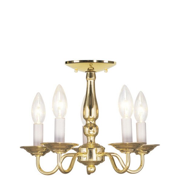 Williamsburgh 5 Light Polished Brass Convertible