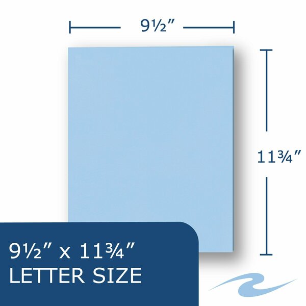 Case of Light Blue Paper Pocket Folders, 11.75