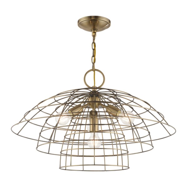 Brooklyn 4 Light Antique Brass Chandelier