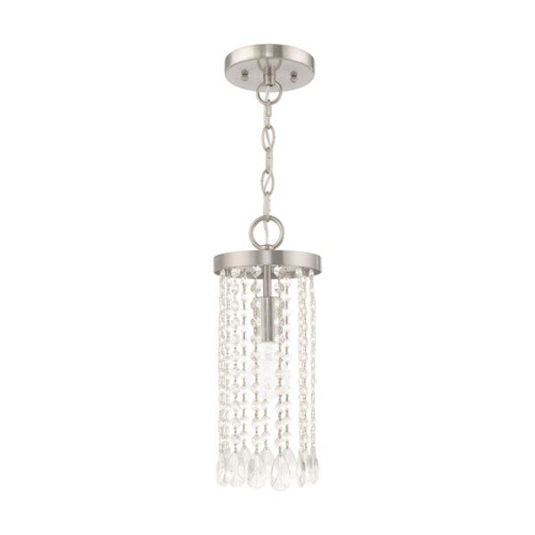 Elizabeth 1 Light Brushed Nickel Mini Pendant