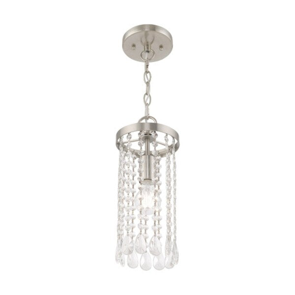 Elizabeth 1 Light Brushed Nickel Mini Pendant