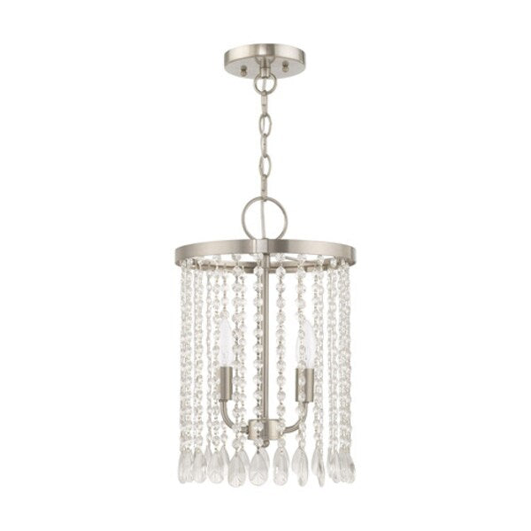 Elizabeth 2 Light Brushed Nickel Mini Pendant