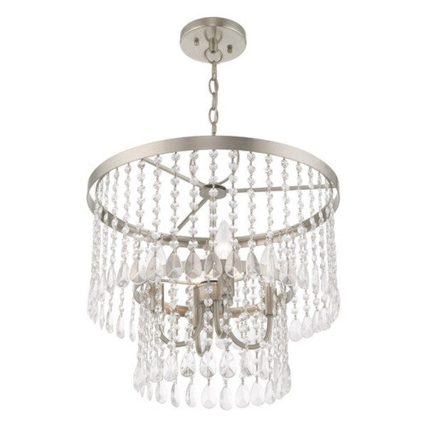 Elizabeth 4 Light Brushed Nickel Pendant Chandelier