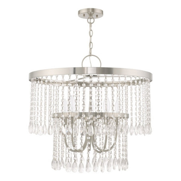 Elizabeth 5 Light Brushed Nickel Pendant Chandelier