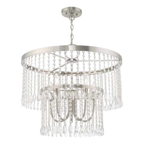 Elizabeth 5 Light Brushed Nickel Pendant Chandelier