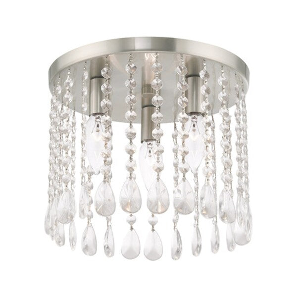 Elizabeth 3 Light Brushed Nickel Ceiling Mount
