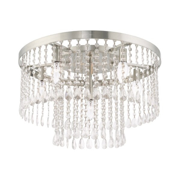 Elizabeth 6 Light Brushed Nickel Ceiling Mount