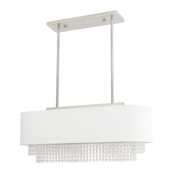Carlisle 3 Light Brushed Nickel Linear Chandelier