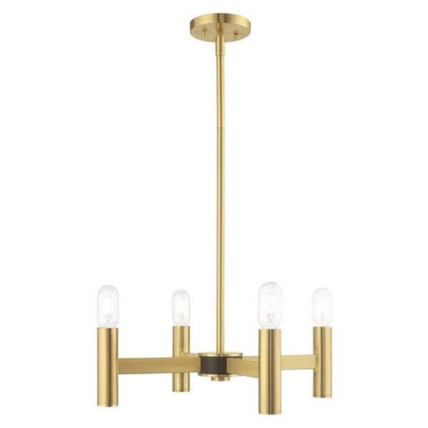 Copenhagen 4 Light Satin Brass Mini Chandelier
