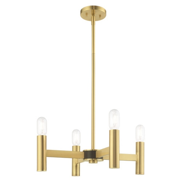 Copenhagen 4 Light Satin Brass Mini Chandelier