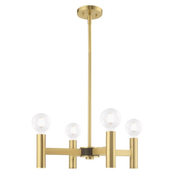 Copenhagen 4 Light Satin Brass Mini Chandelier
