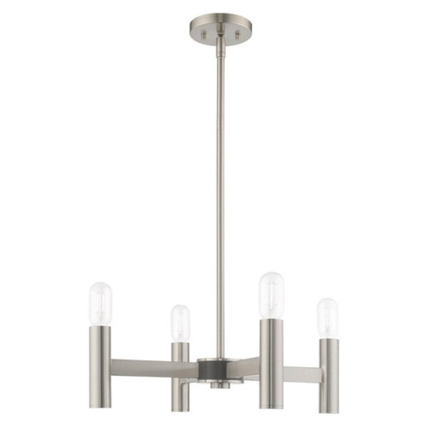 Copenhagen 4 Light Brushed Nickel Mini Chandelier