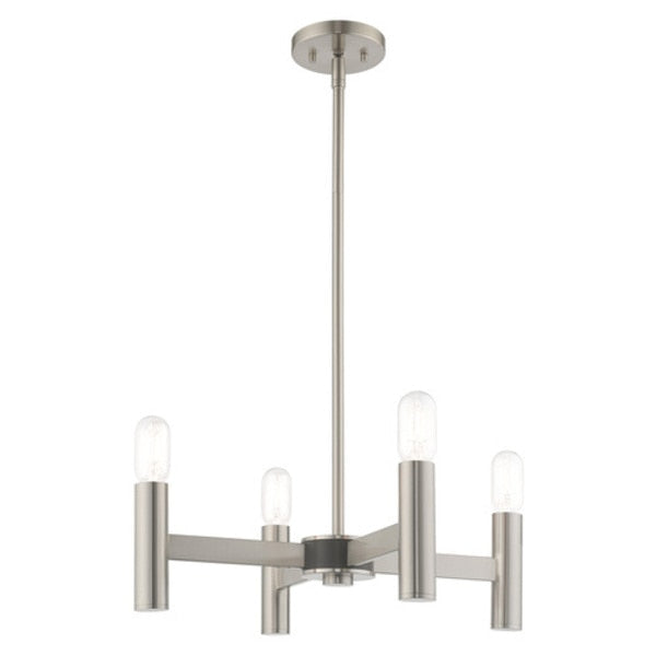 Copenhagen 4 Light Brushed Nickel Mini Chandelier