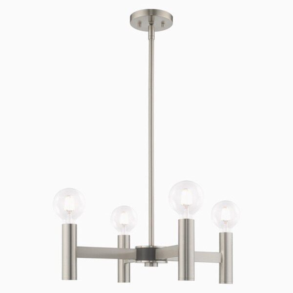 Copenhagen 4 Light Brushed Nickel Mini Chandelier