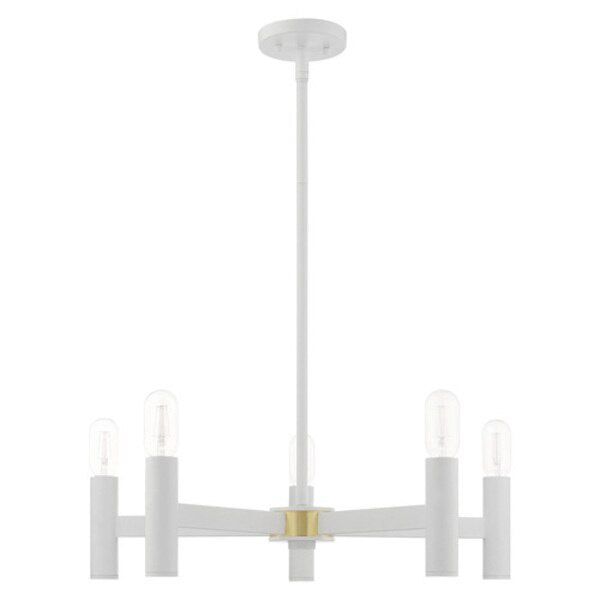 Copenhagen 5 Light White Chandelier