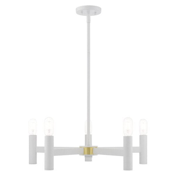 Copenhagen 5 Light White Chandelier