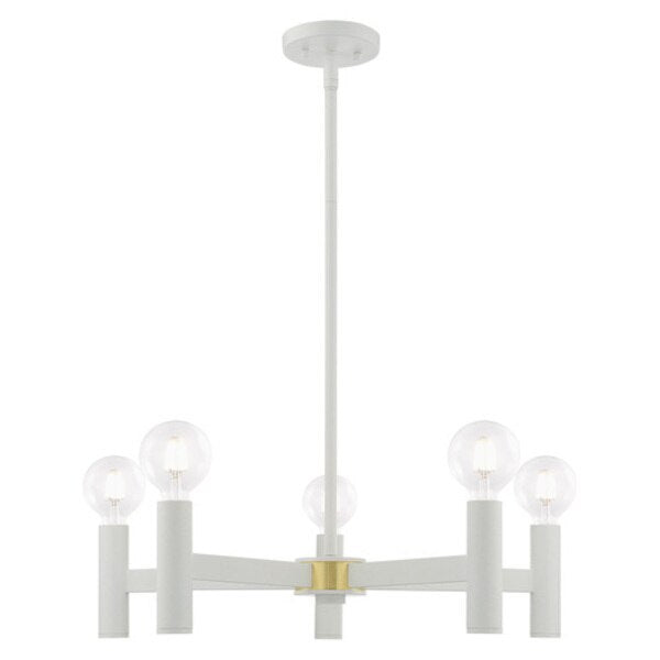 Copenhagen 5 Light White Chandelier