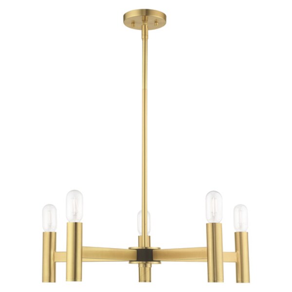 Copenhagen 5 Light Satin Brass Chandelier