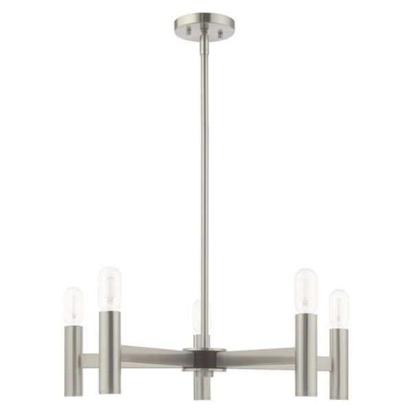 Copenhagen 5 Light Brushed Nickel Chande