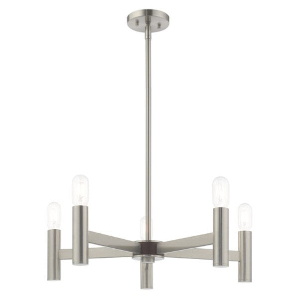 Copenhagen 5 Light Brushed Nickel Chande