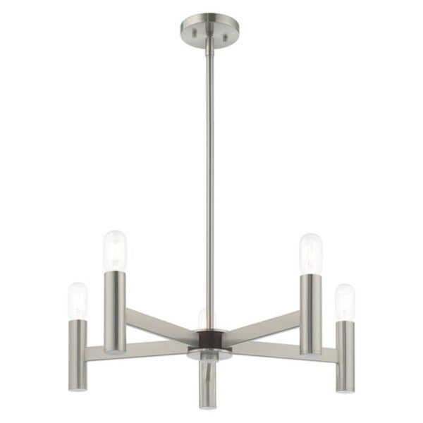 Copenhagen 5 Light Brushed Nickel Chande