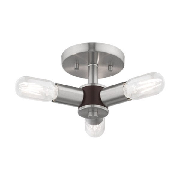 Copenhagen 3 Light Brushed Nickel Ceilin