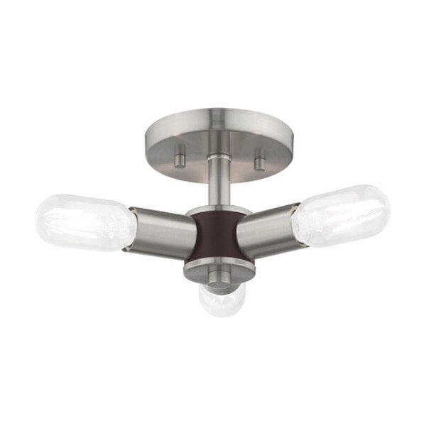 Copenhagen 3 Light Brushed Nickel Ceilin