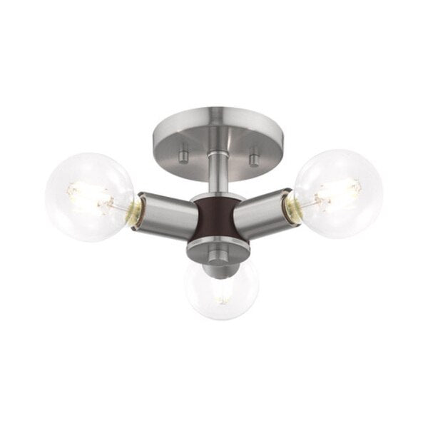 Copenhagen 3 Light Brushed Nickel Ceilin