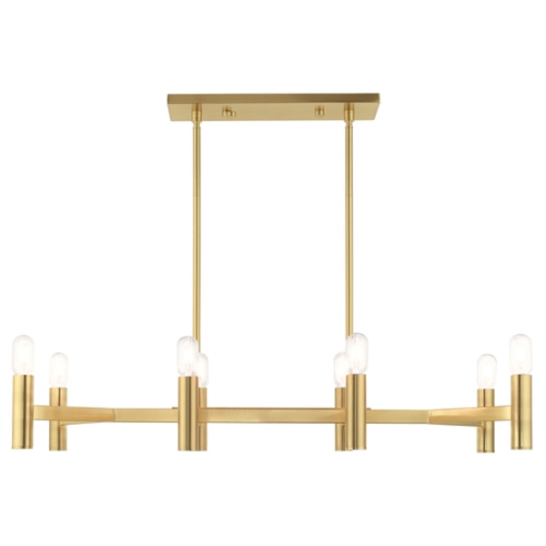 Copenhagen 8 Light Satin Brass Linear Chandelier