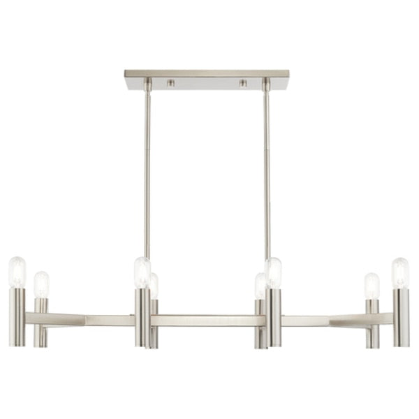 Copenhagen 8 Light Brushed Nickel Linear Chandelier
