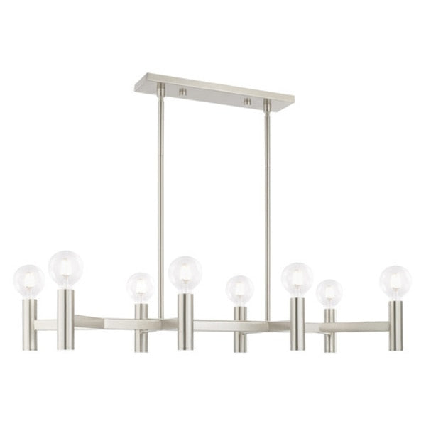 Copenhagen 8 Light Brushed Nickel Linear Chandelier