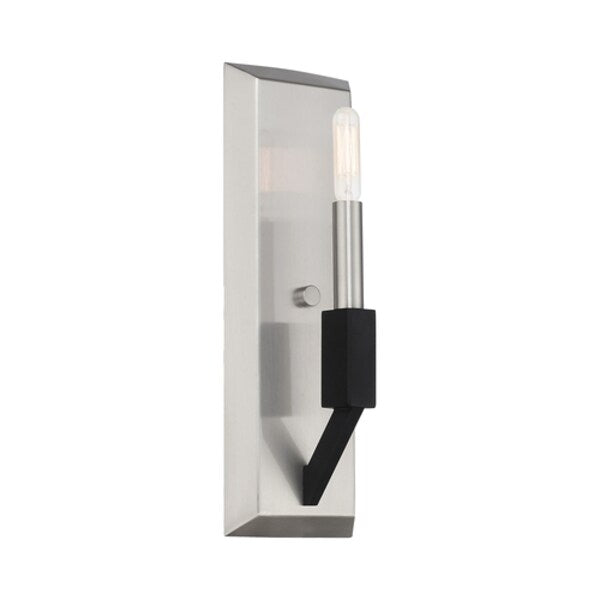 Beckett 1 Light Brushed Nickel And Black ADA Wall Sconce