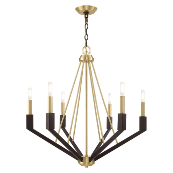 Beckett 6 Light Satin Brass And Bronze C