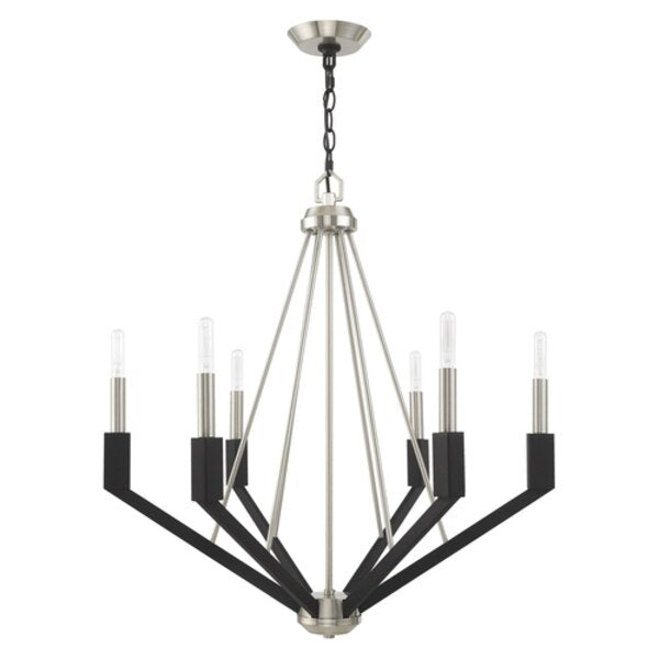 Beckett 6 Light Brushed Nickel And Black