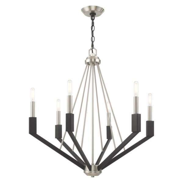 Beckett 6 Light Brushed Nickel And Black