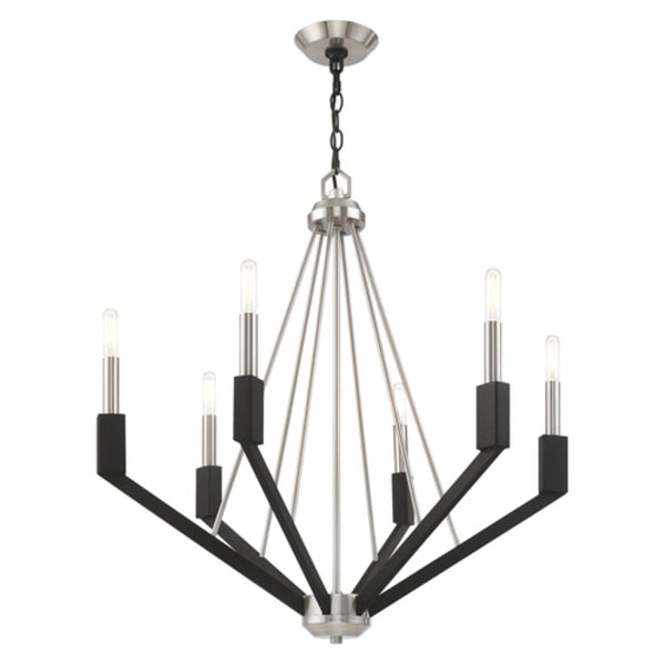 Beckett 6 Light Brushed Nickel And Black