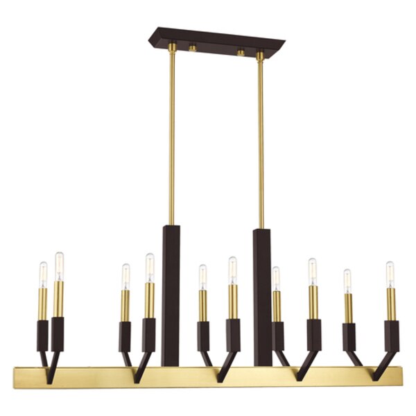 Beckett 10 Light Satin Brass And Bronze
