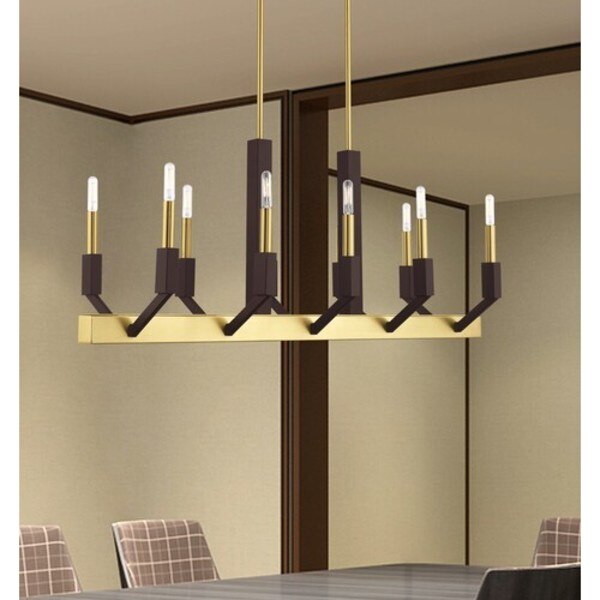 Beckett 10 Light Satin Brass And Bronze