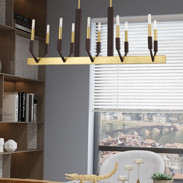 Beckett 10 Light Satin Brass And Bronze