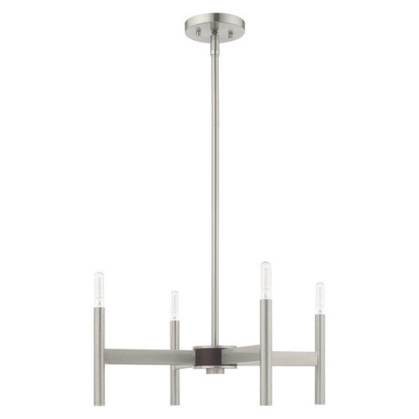 Copenhagen 4 Light Brushed Nickel Mini Chandelier