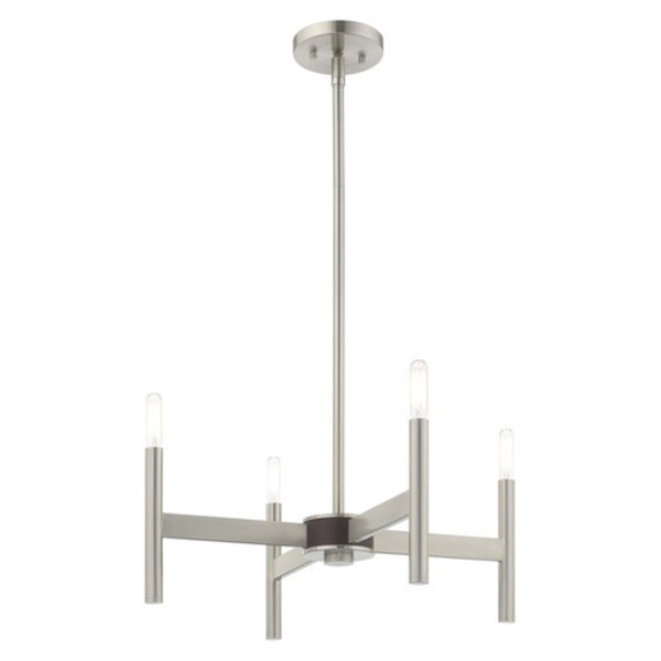 Copenhagen 4 Light Brushed Nickel Mini Chandelier