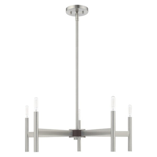 Copenhagen 5 Light Brushed Nickel Chande